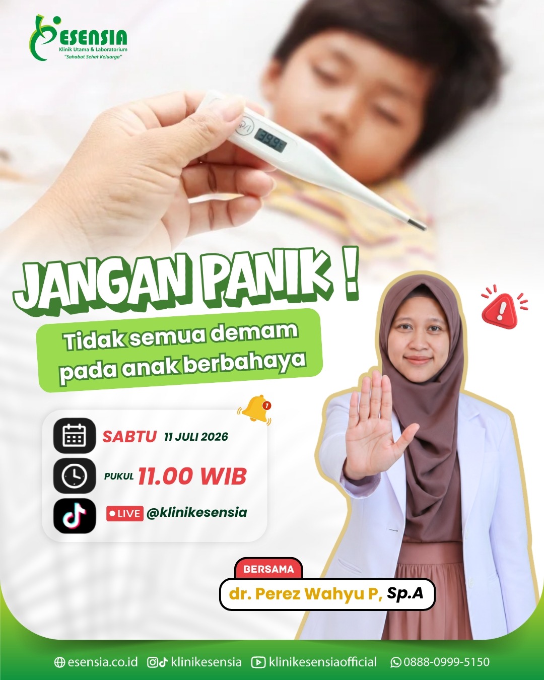 Jangan Panik Dulu, Ayah Bunda! Ikuti Edukasinya di TikTok Live Klinik Esensia